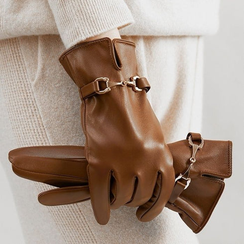 Gloves Women's Winter Warm Plus Fleece Gloves PU - ROUTINE FASHION